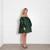 Bernadette Green Taffeta Oversized Off The Shoulder Short Dress