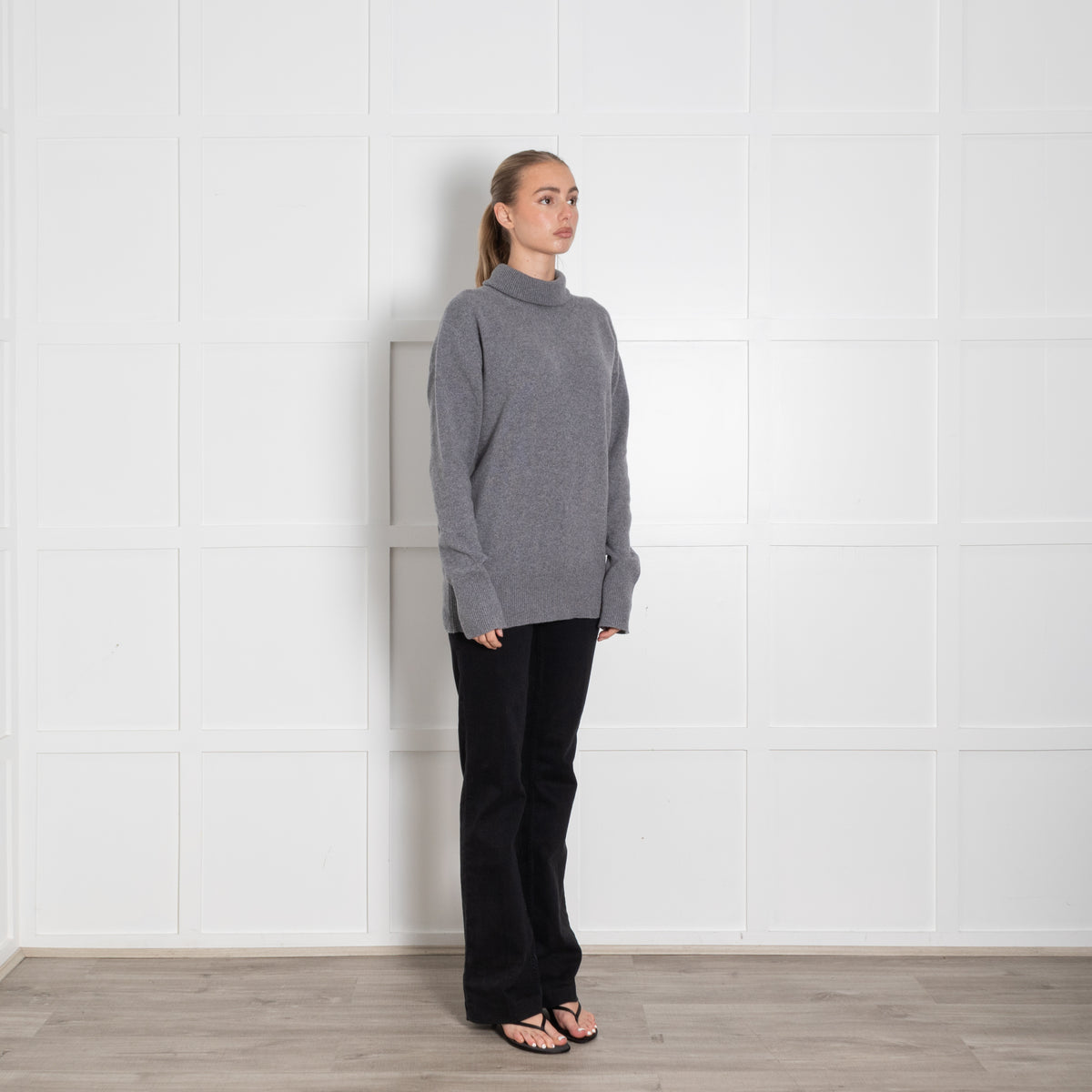 &Daughter Grey Wool Rollneck Jumper