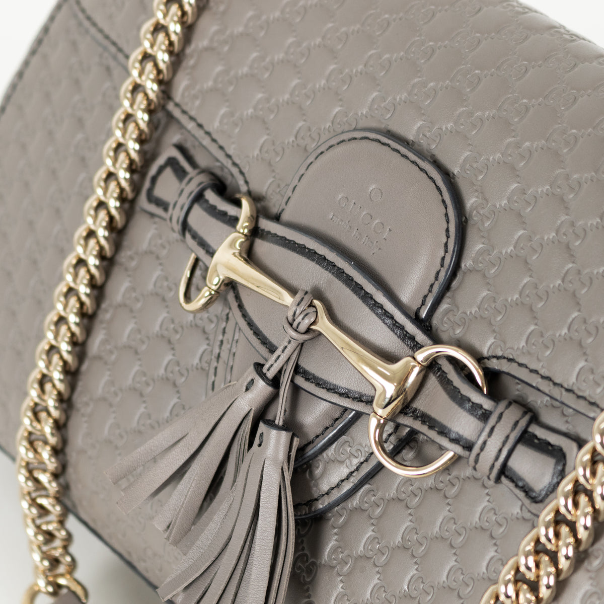 Gucci Grey Guccissima Leather Emily Medium Shoulder Bag