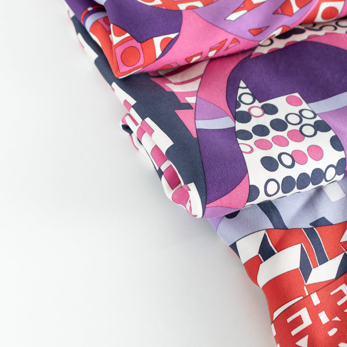 Hermes Red Pink Purple Ex-Libris En Cravates Silk Scarf