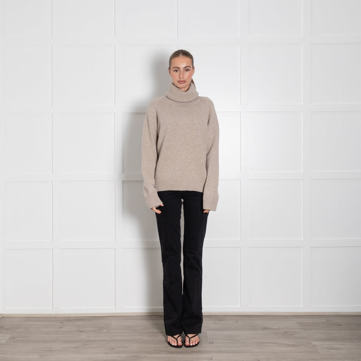 &Daughter Oatmeal Wool Roll Neck