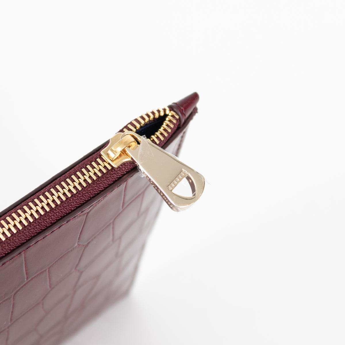 Aspinal Of London Burgundy Croc Leather Pochette