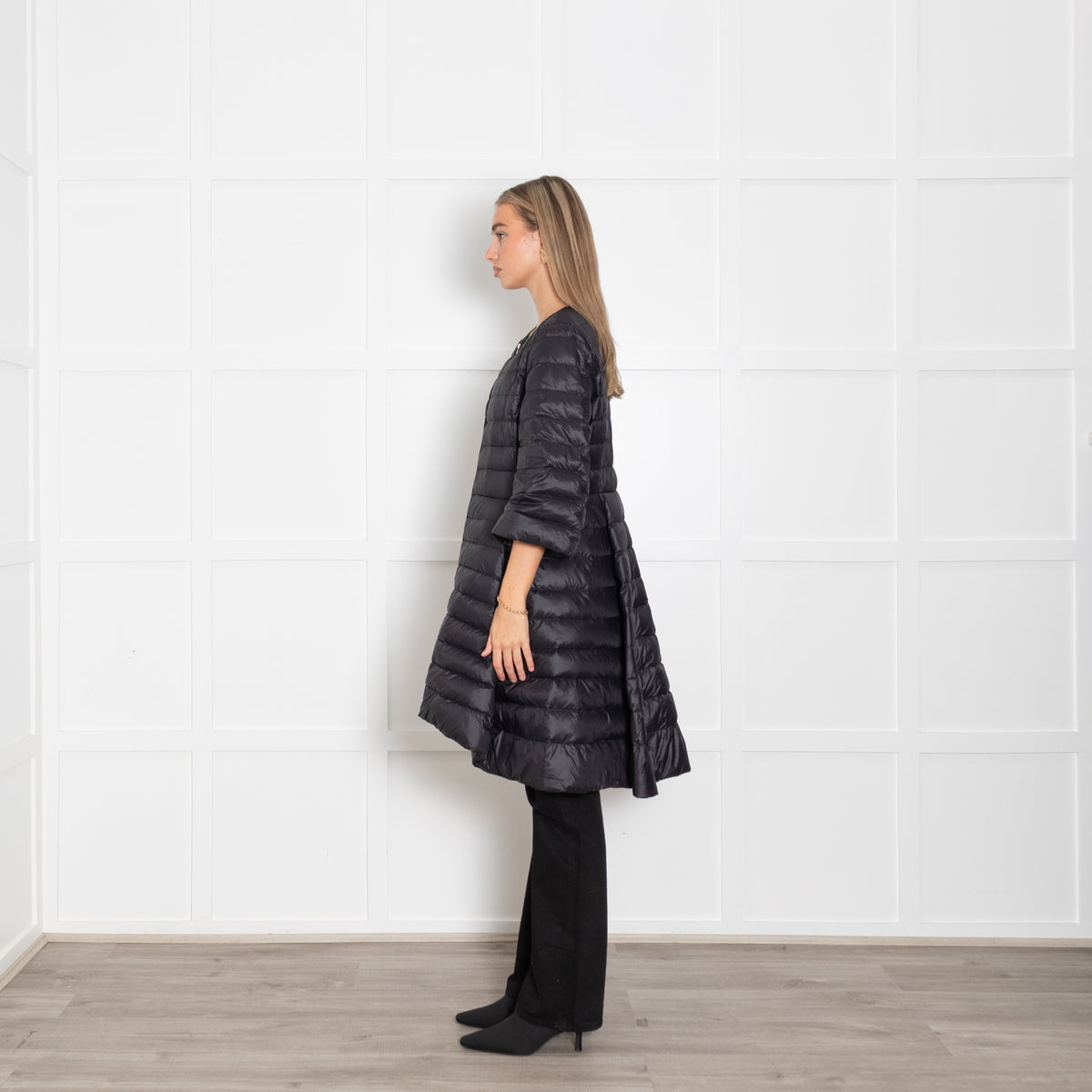 Herno Black Puffer Waisted Coat