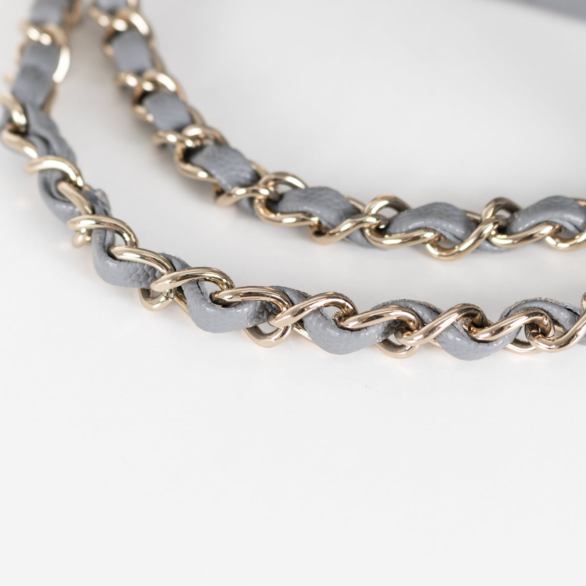 Chanel Grey Caviar Leather Champagne Gold Hardware Medium Double Flap Bag