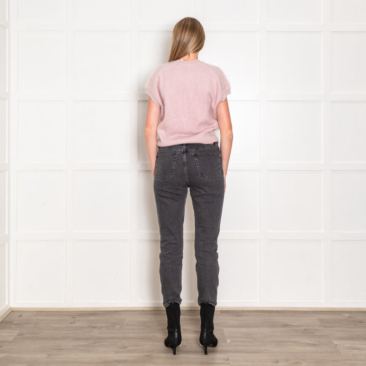 Me & Em Pink Front Pocket Cashmere Sleeveless Jumper
