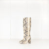 Paris Texas Snake Effect Block Heel Knee Boot