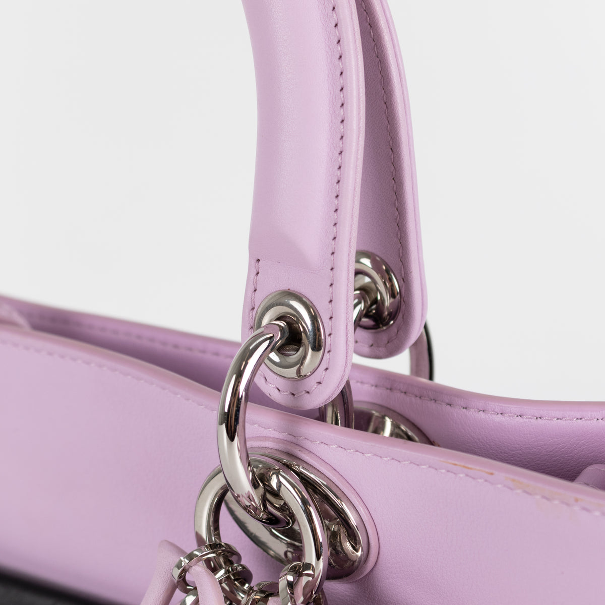 Christian Dior Lilac Diorissimo Pocket Tote Bag With Green Pocket
