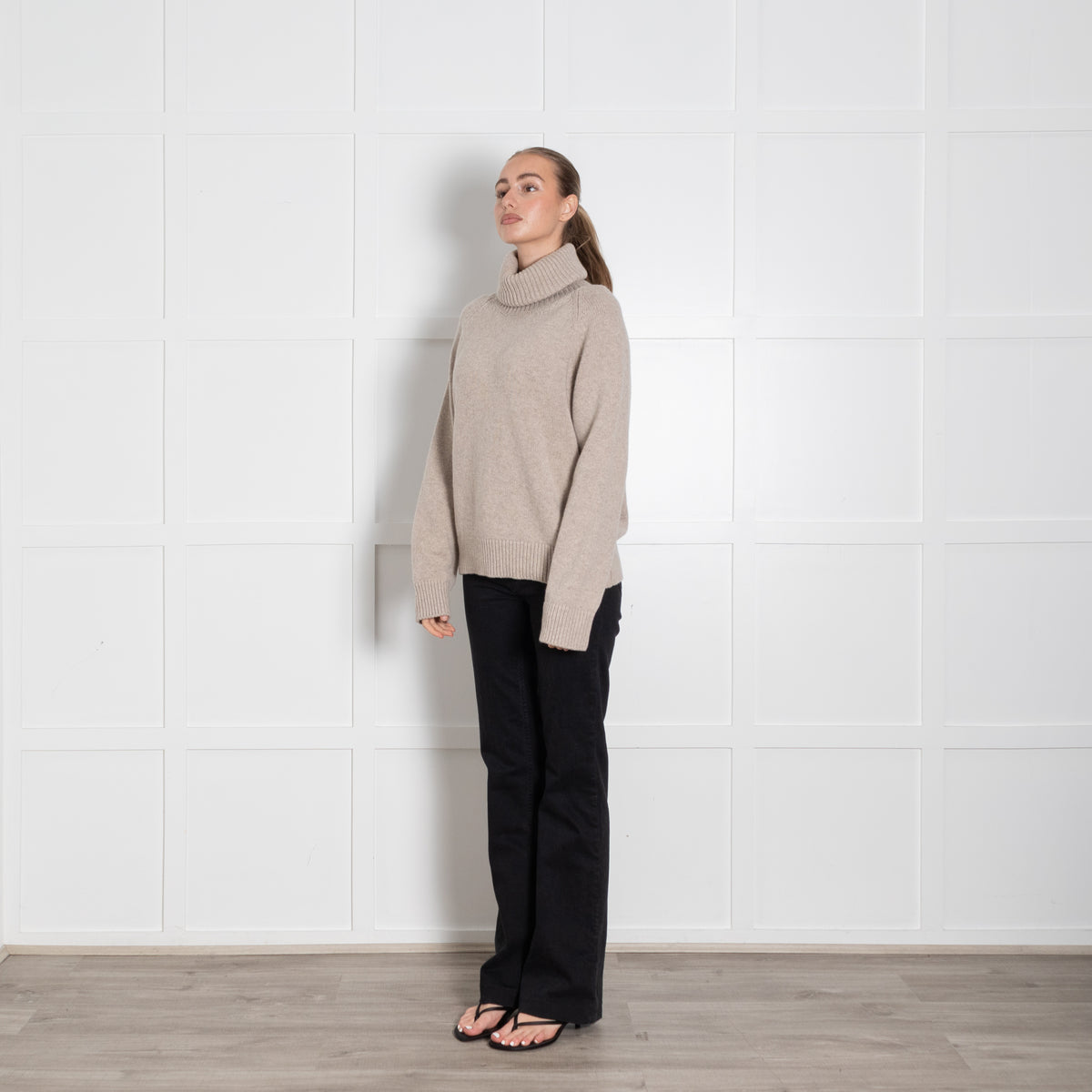 &Daughter Oatmeal Wool Roll Neck