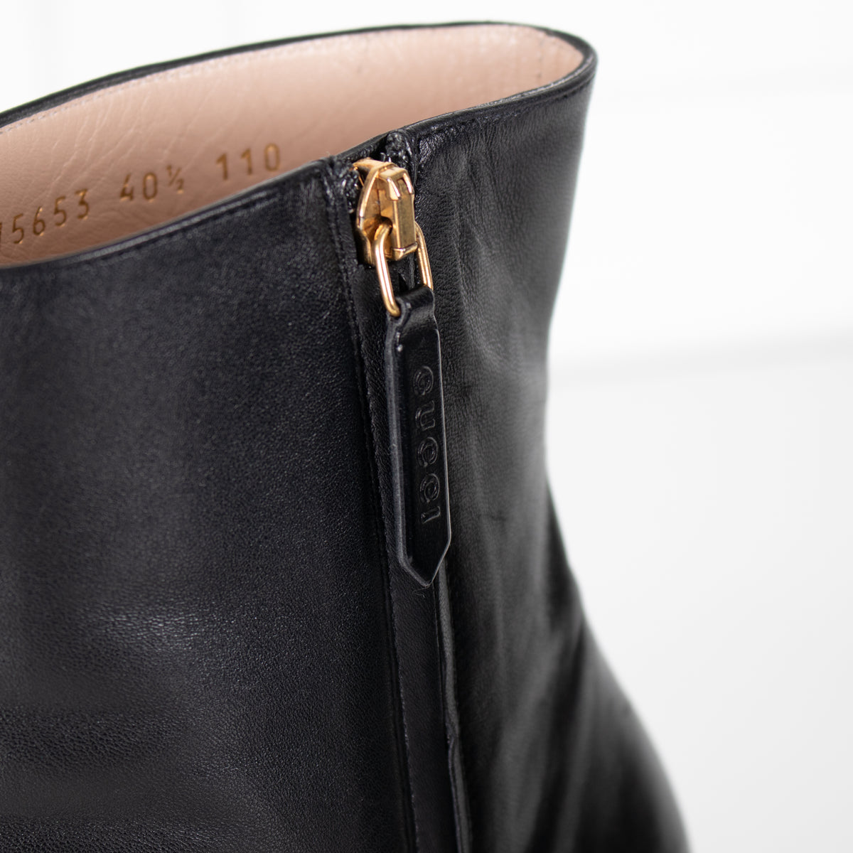 Gucci Black Charlotte Boots Green Red Gross Grain With Buck