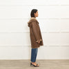 Gerard Darel Brown Reversible Hooded Shearling Jacket