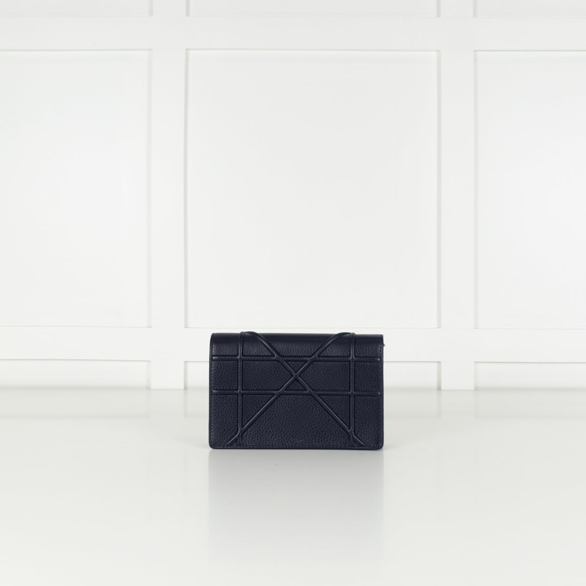 Dior Navy Cannage Diorama Wallet with Chain