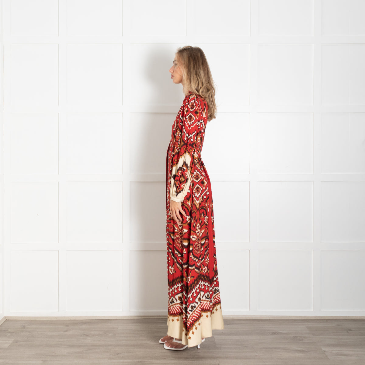 Farm Rio Red Cream Ainika Pineapple Maxi Dress