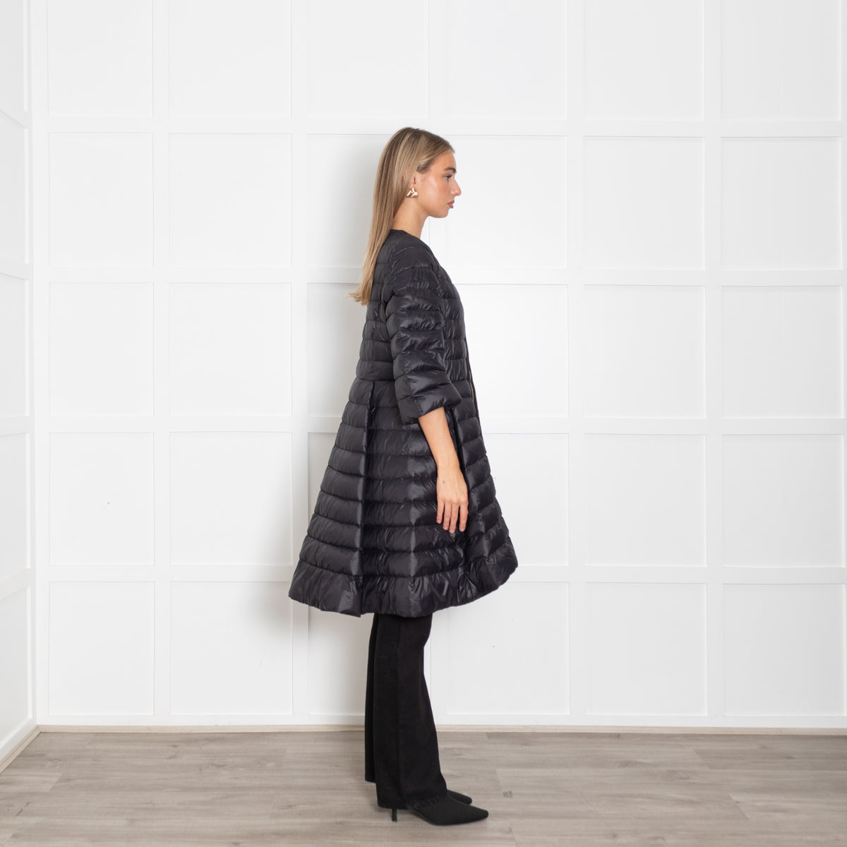 Herno Black Puffer Waisted Coat