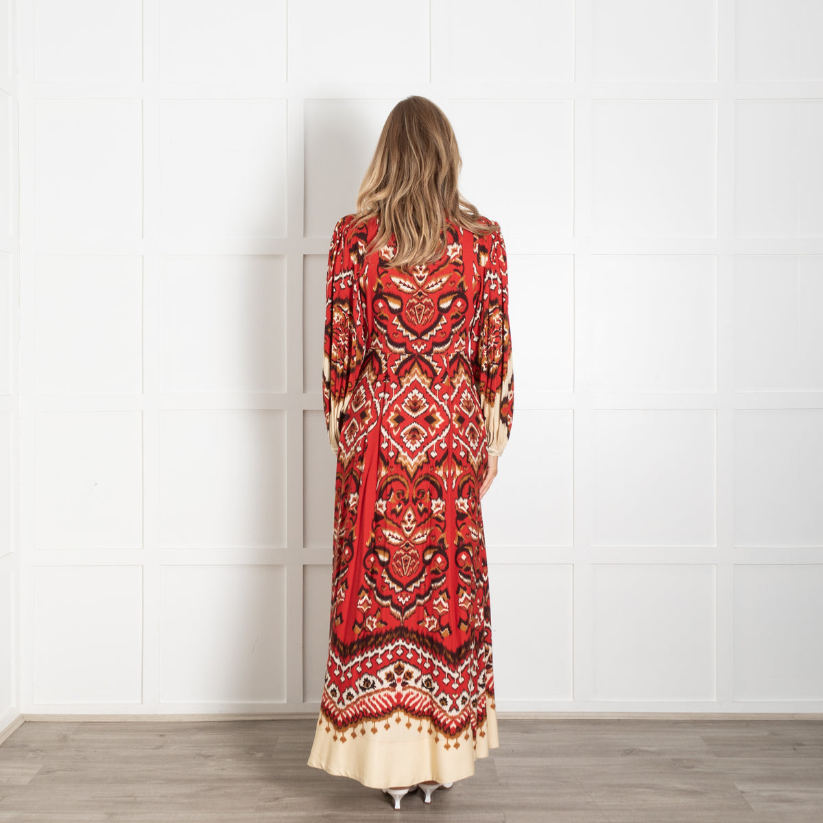 Farm Rio Red Cream Ainika Pineapple Maxi Dress