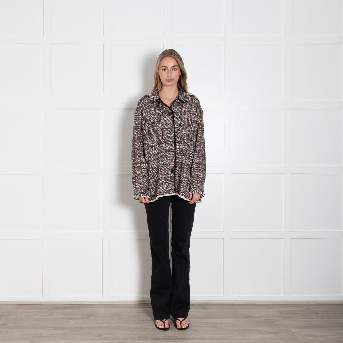 Riani Brown Tweed Shacket