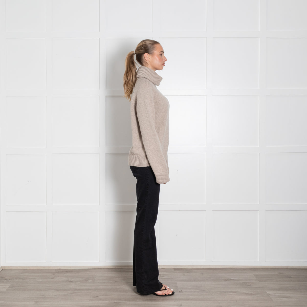 &Daughter Oatmeal Wool Roll Neck