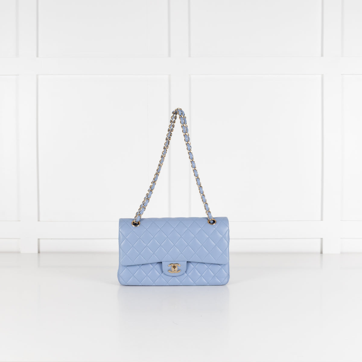 Chanel Pale Blue Lambskin Medium Double Flap Bag