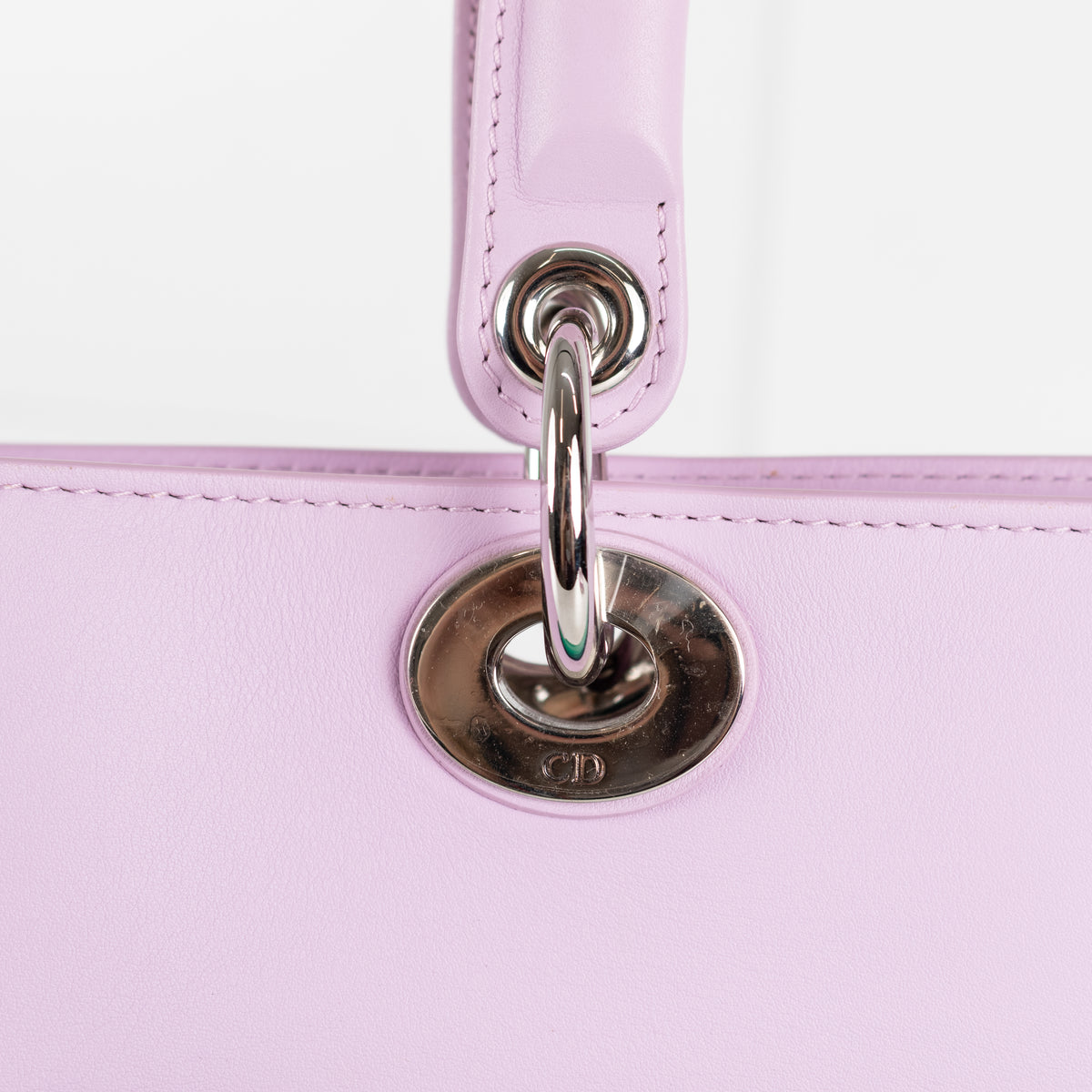 Christian Dior Lilac Diorissimo Pocket Tote Bag With Green Pocket
