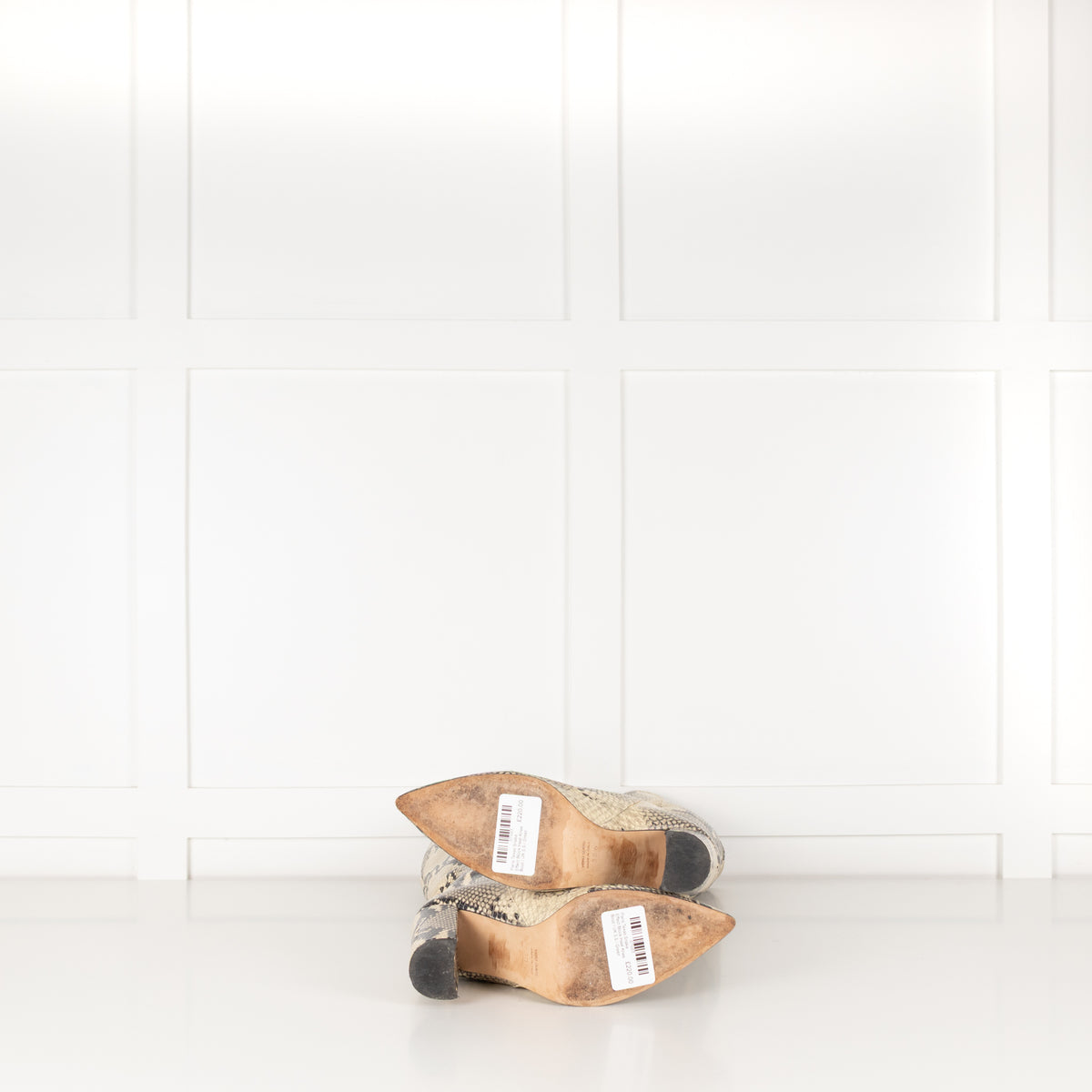 Paris Texas Snake Effect Block Heel Knee Boot