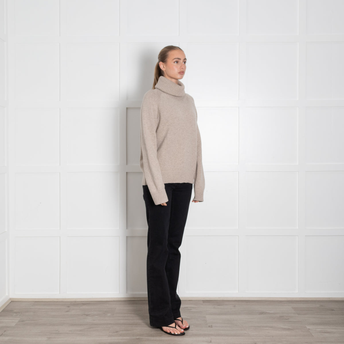 &Daughter Oatmeal Wool Roll Neck