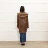 Gerard Darel Brown Reversible Hooded Shearling Jacket