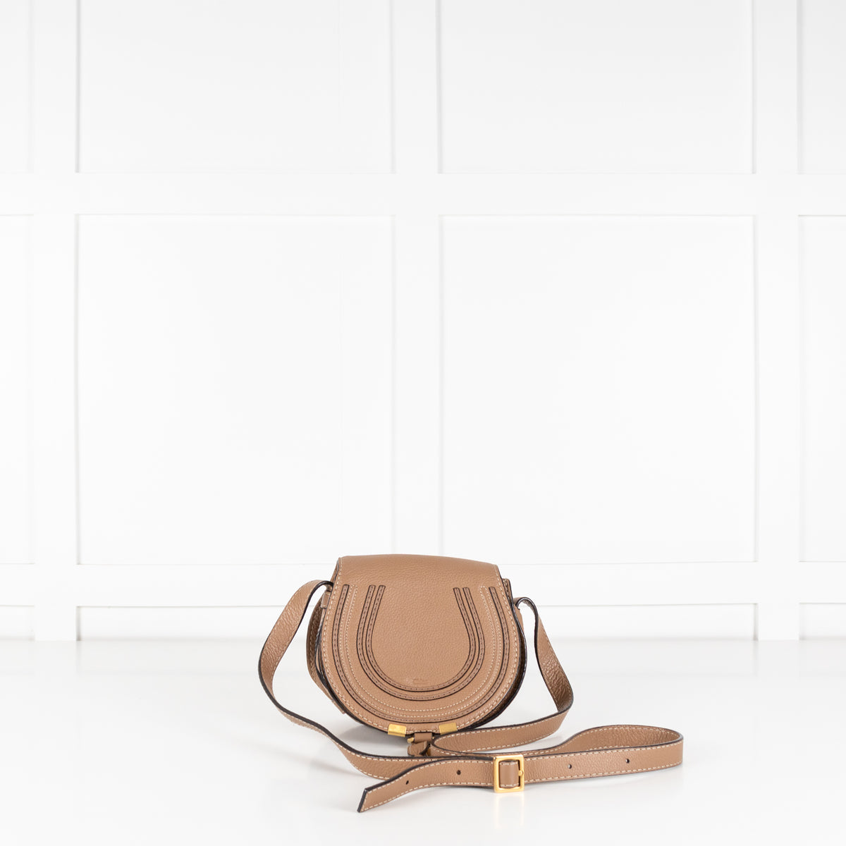 Chloe Beige Mini Marcie Cross Body Bag