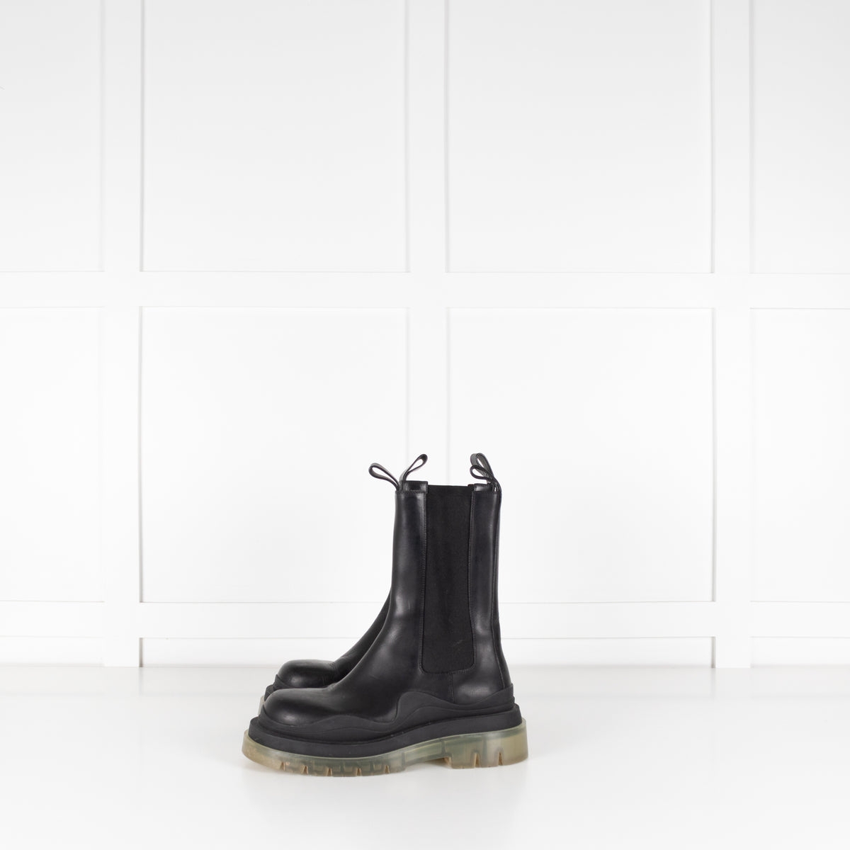 Bottega Veneta Black Tire Chelsea Boots