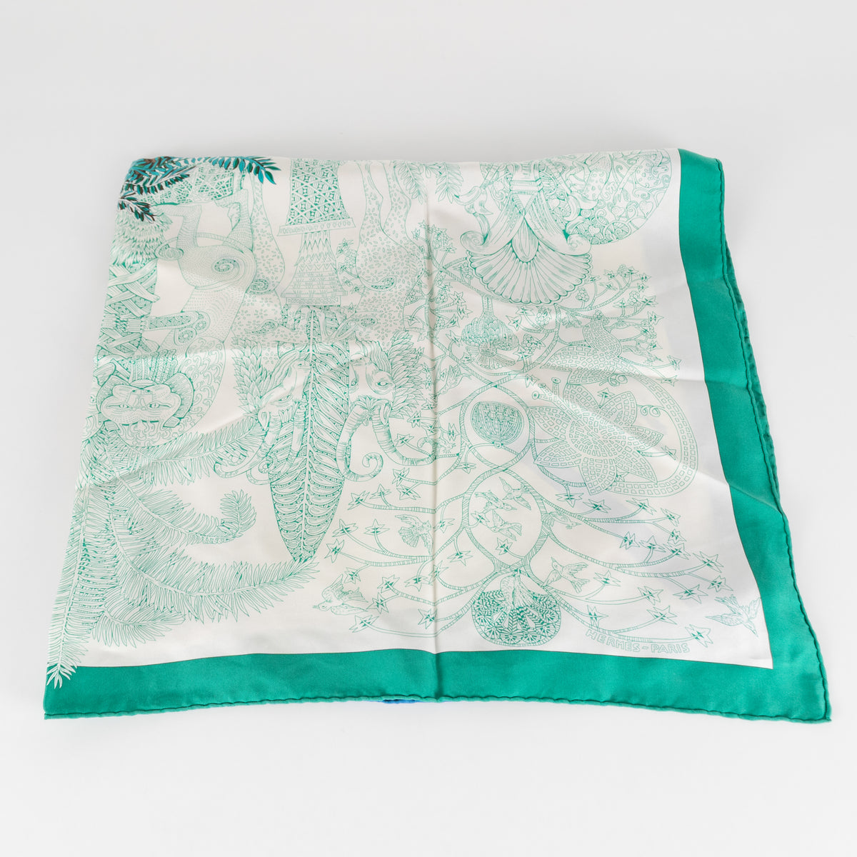 Hermes Cream Multicolour Les Legendes De L'Abre Silk Scarf