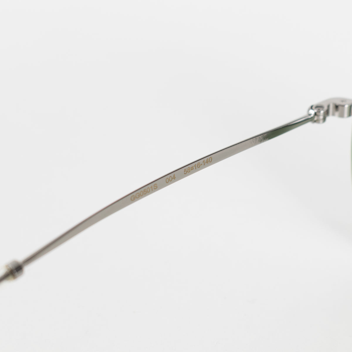 Gucci Ruthenium Blue Lens Aviator Sunglasses With Silver Frame