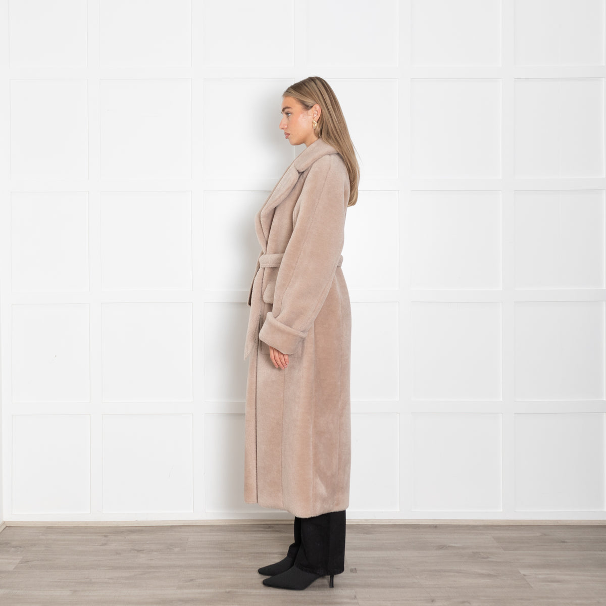 Urban Code Taupe Faux Fur Reversible Belted Coat