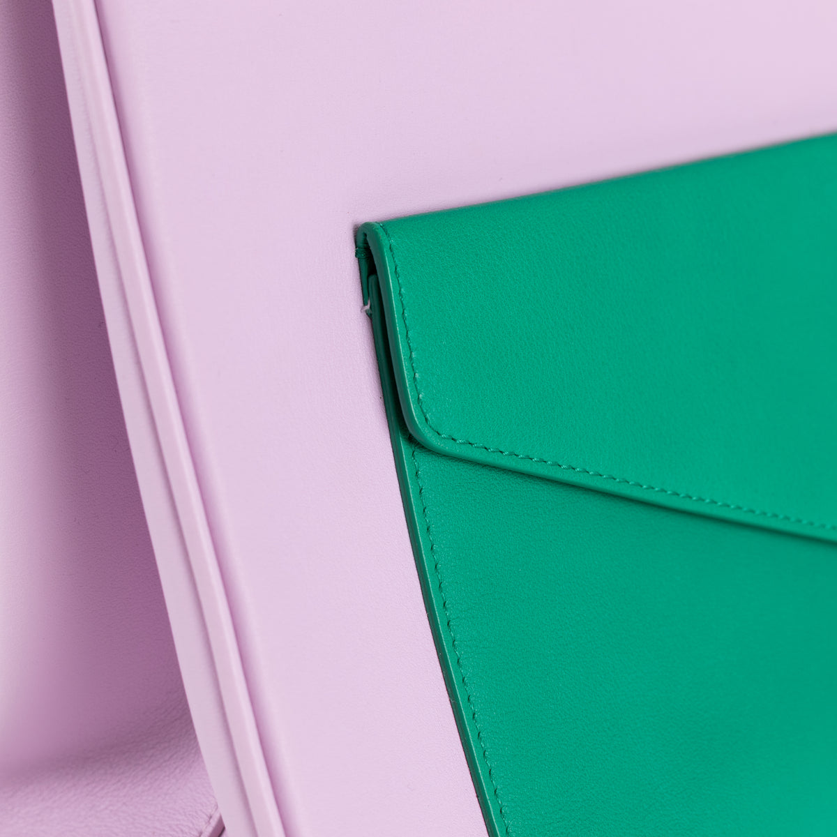 Christian Dior Lilac Diorissimo Pocket Tote Bag With Green Pocket