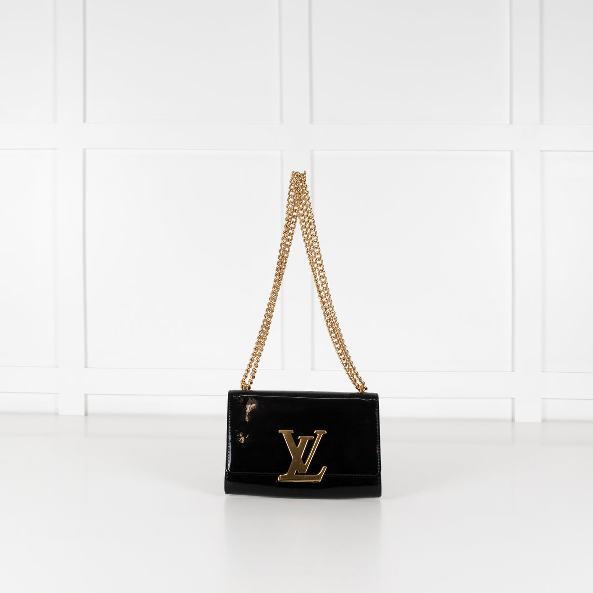 Louis Vuitton Black Patent Gold Hardware Louise MM Bag