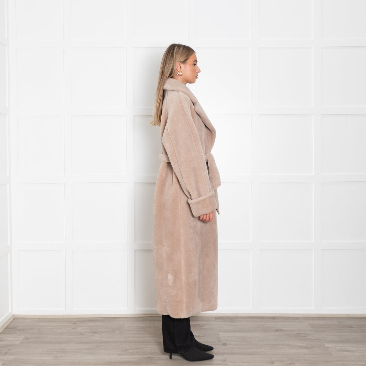 Urban Code Taupe Faux Fur Reversible Belted Coat