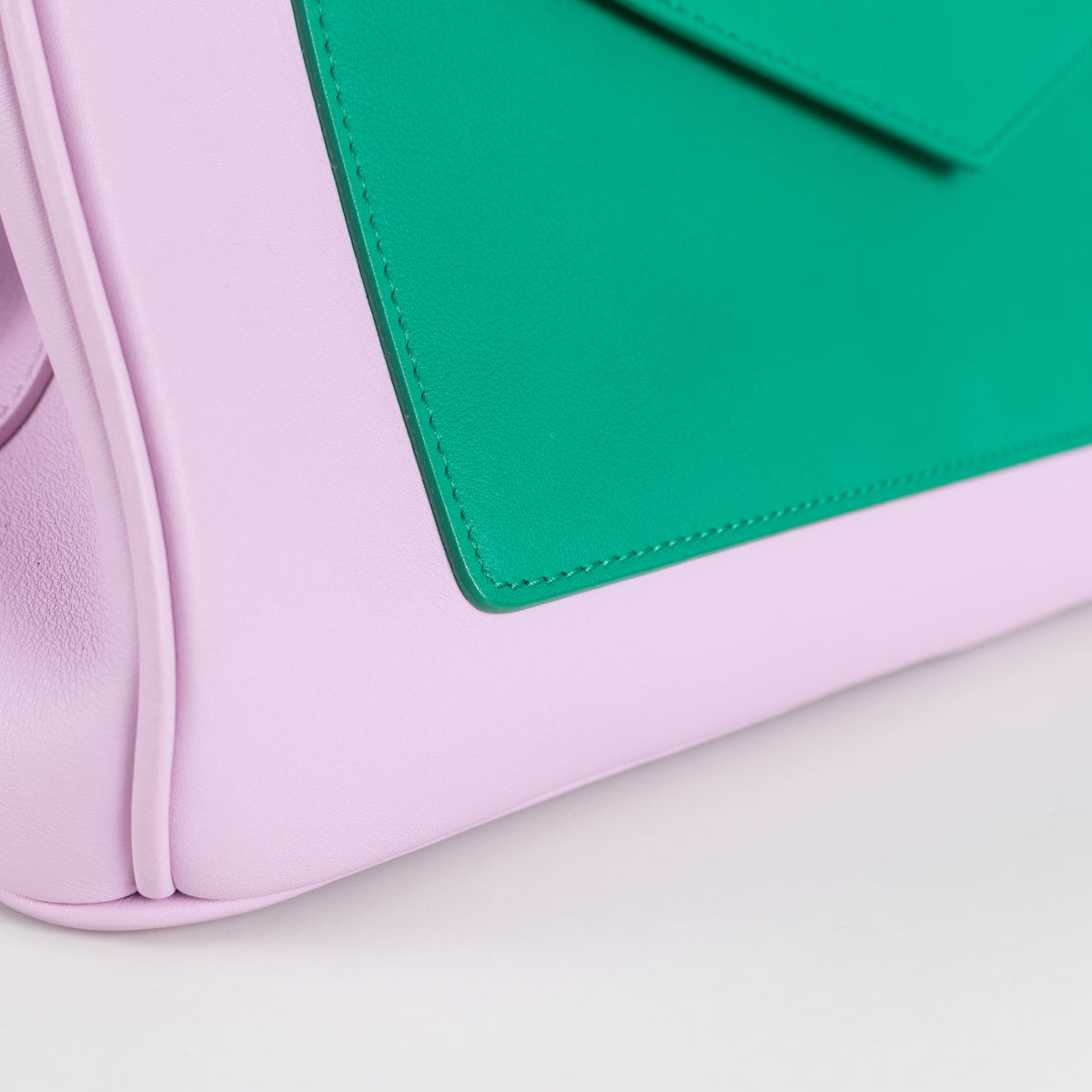 Christian Dior Lilac Diorissimo Pocket Tote Bag With Green Pocket