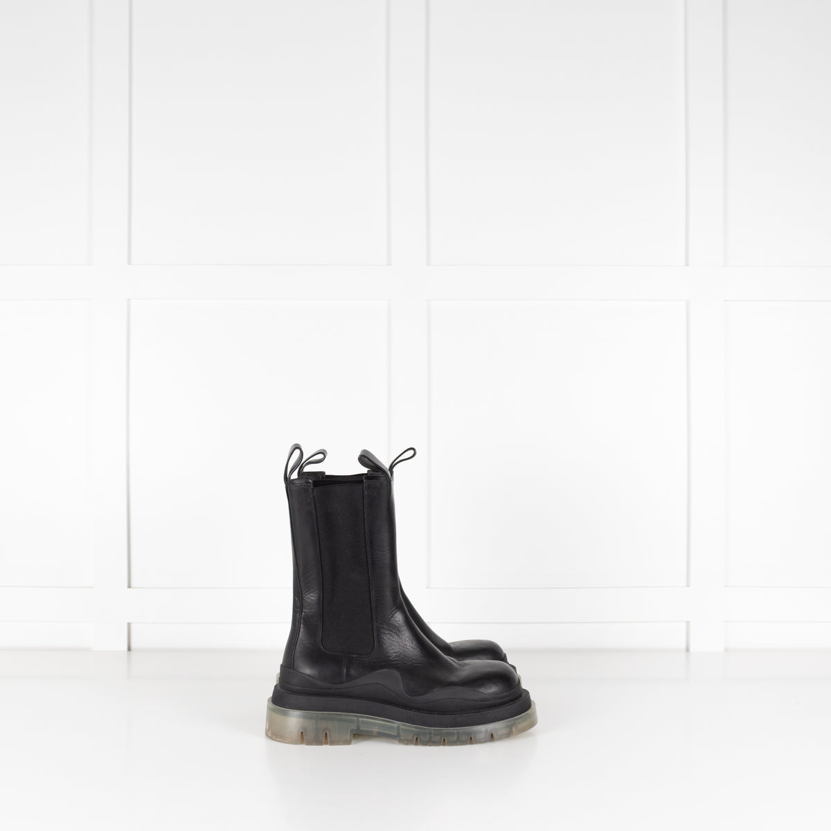 Bottega Veneta Black Tire Chelsea Boots