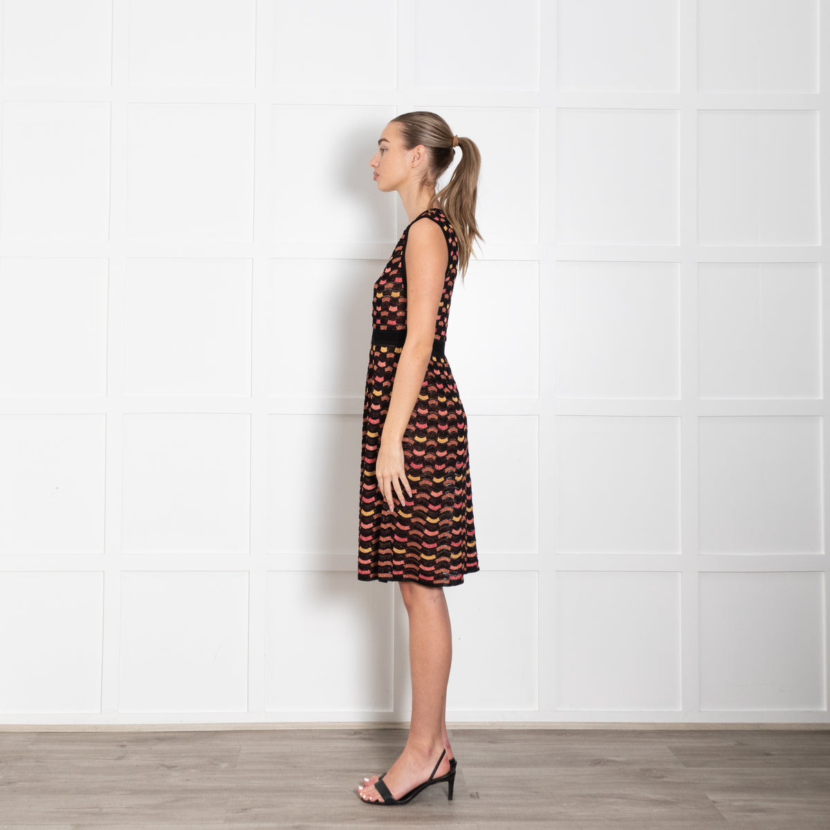 Missoni Pink Yellow Wave Knit Shift Dress