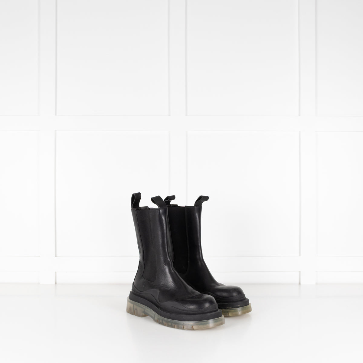 Bottega Veneta Black Tire Chelsea Boots