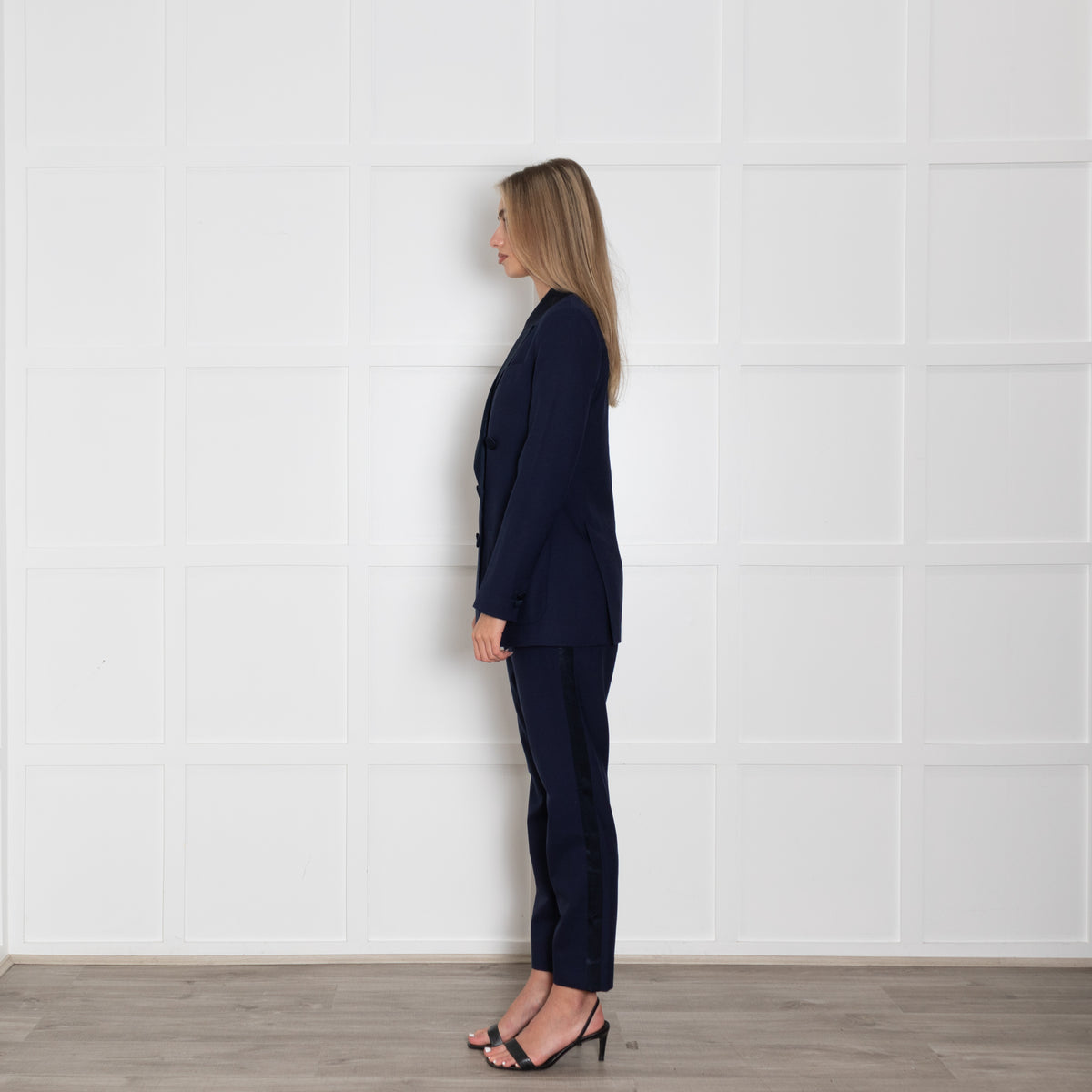 Wyse Navy Tuxedo Jacket with Velvet Collar