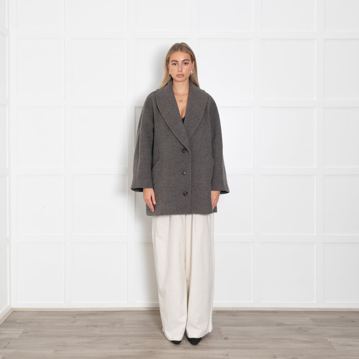 Raey Grey Oversized Wool Blend Coat