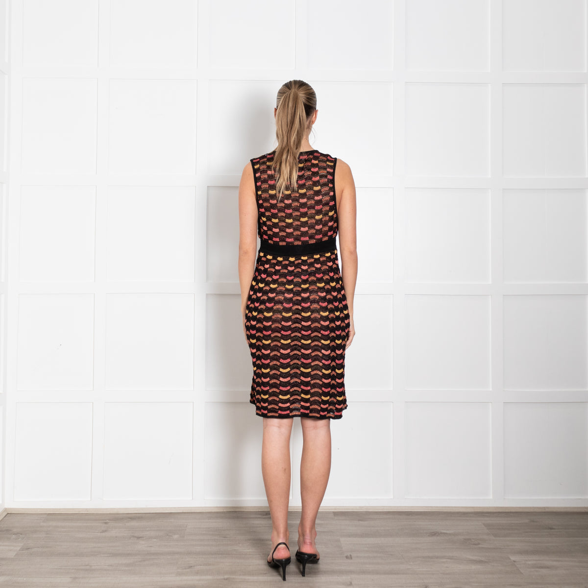 Missoni Pink Yellow Wave Knit Shift Dress