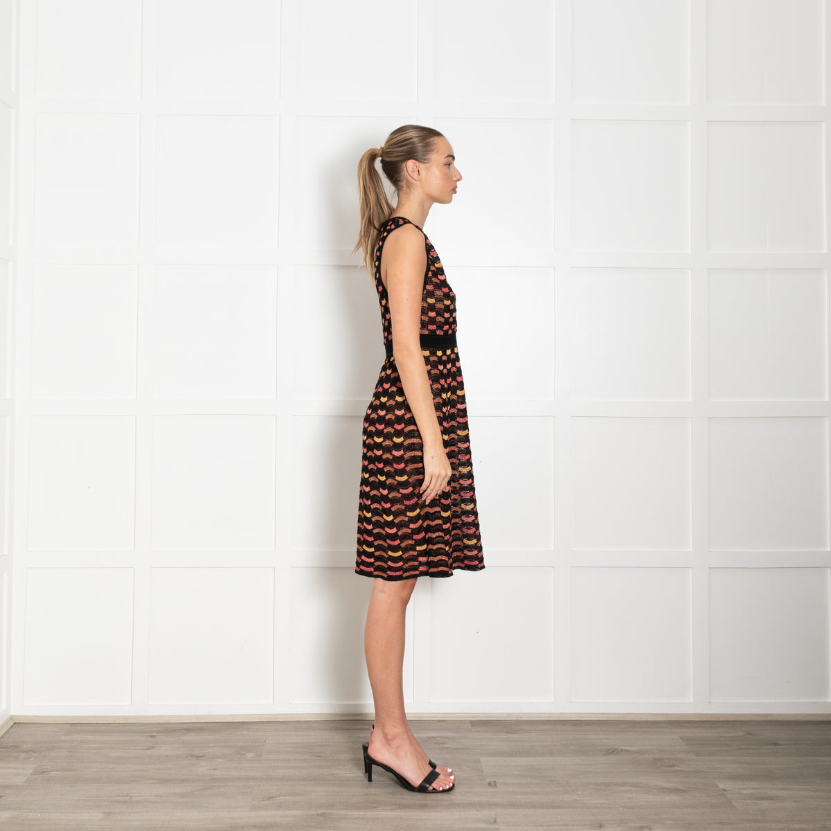 Missoni Pink Yellow Wave Knit Shift Dress