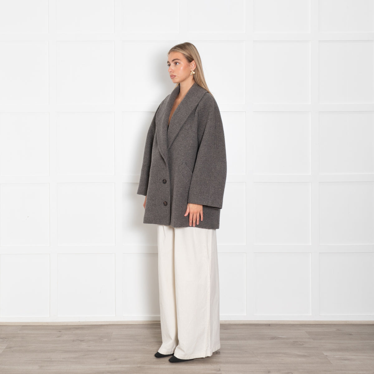 Raey Grey Oversized Wool Blend Coat