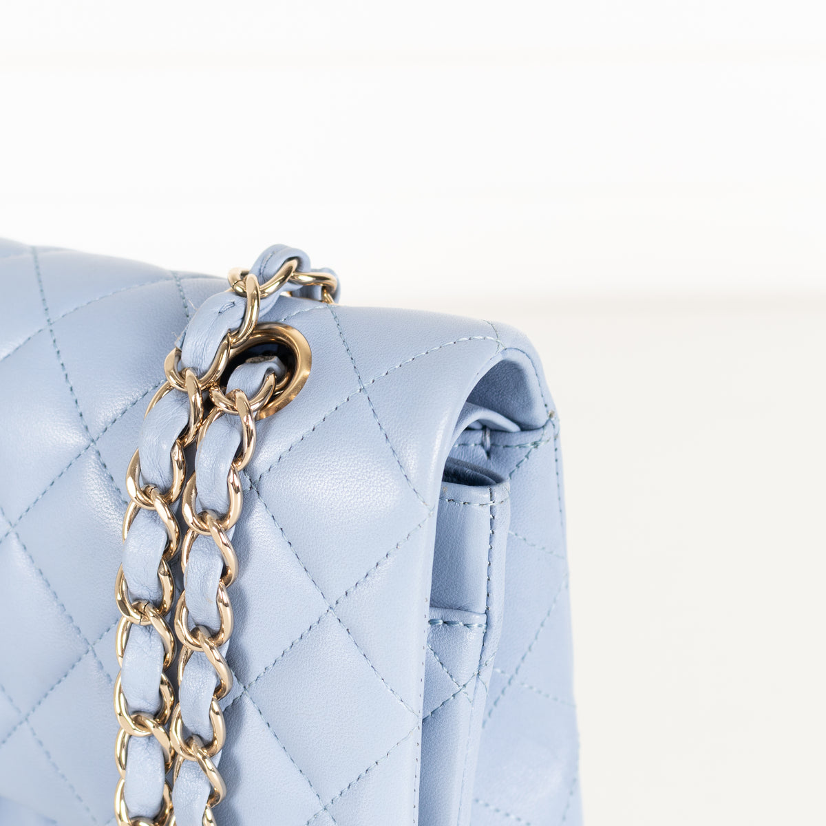 Chanel Pale Blue Lambskin Medium Double Flap Bag