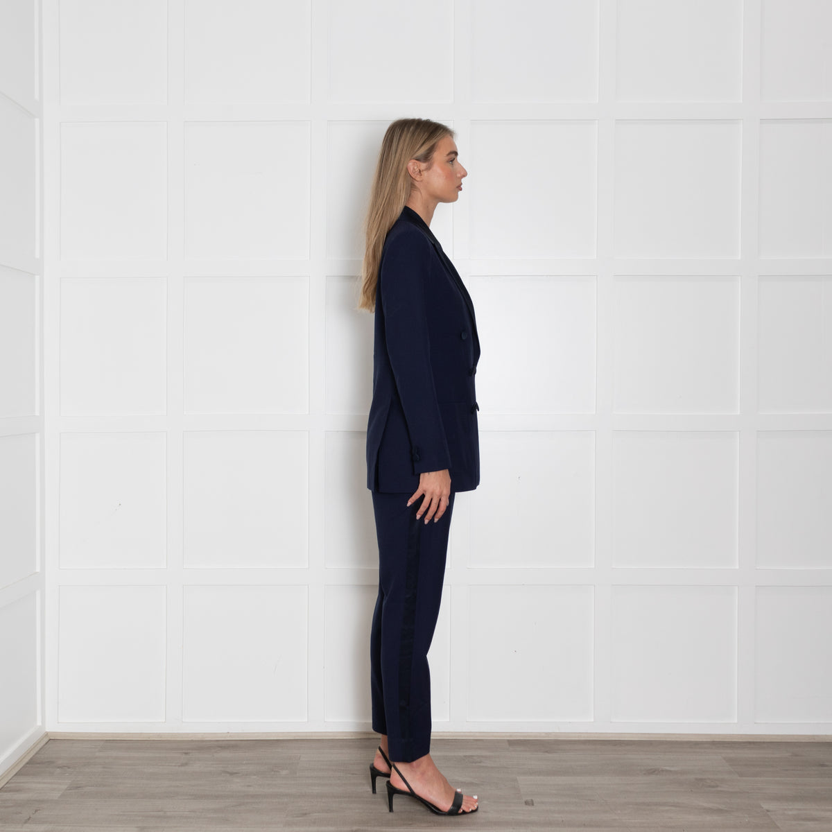 Wyse Navy Tuxedo Jacket with Velvet Collar