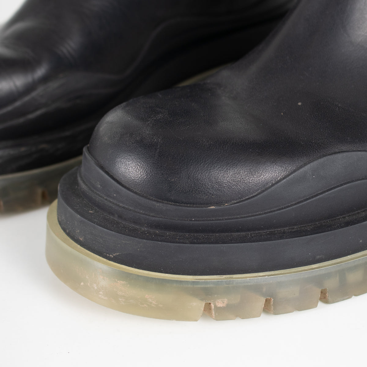 Bottega Veneta Black Tire Chelsea Boots