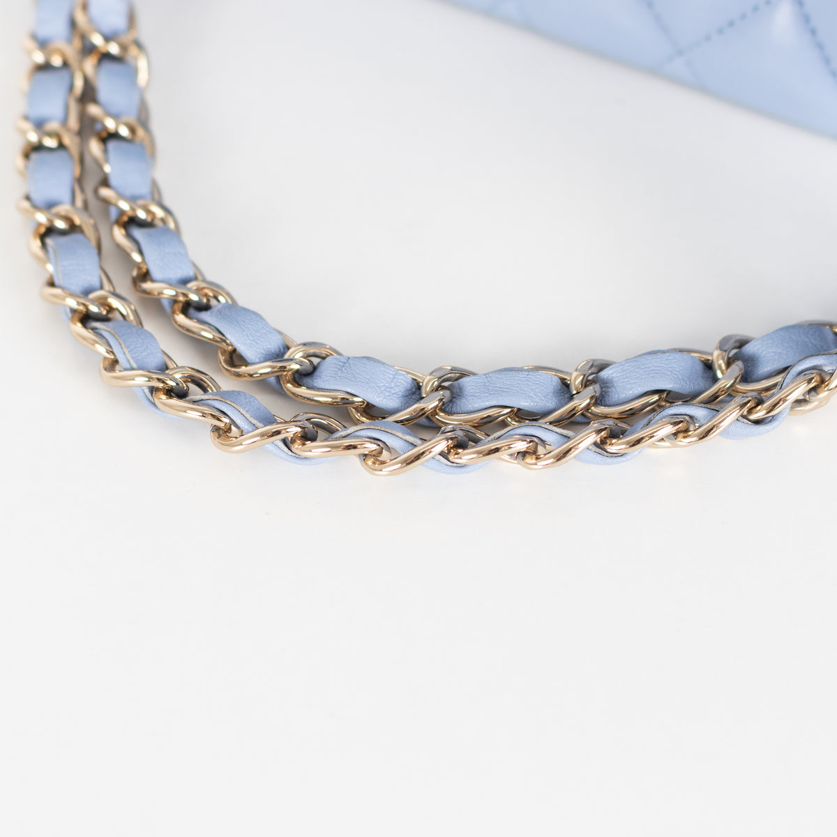 Chanel Pale Blue Lambskin Medium Double Flap Bag