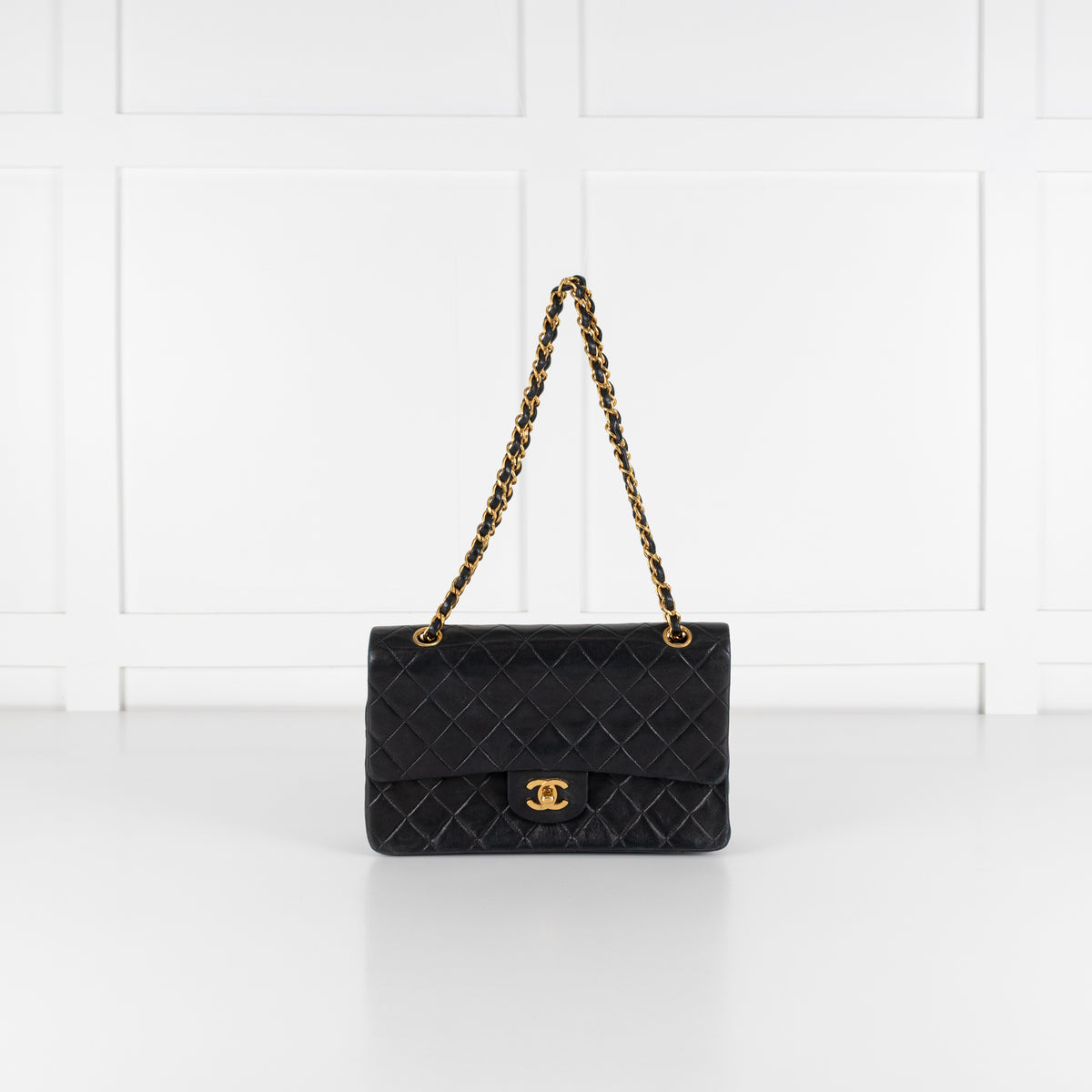 Chanel Vintage Black Lambskin Double Flap
