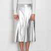 Wyse Silver Faux Leather Skirt