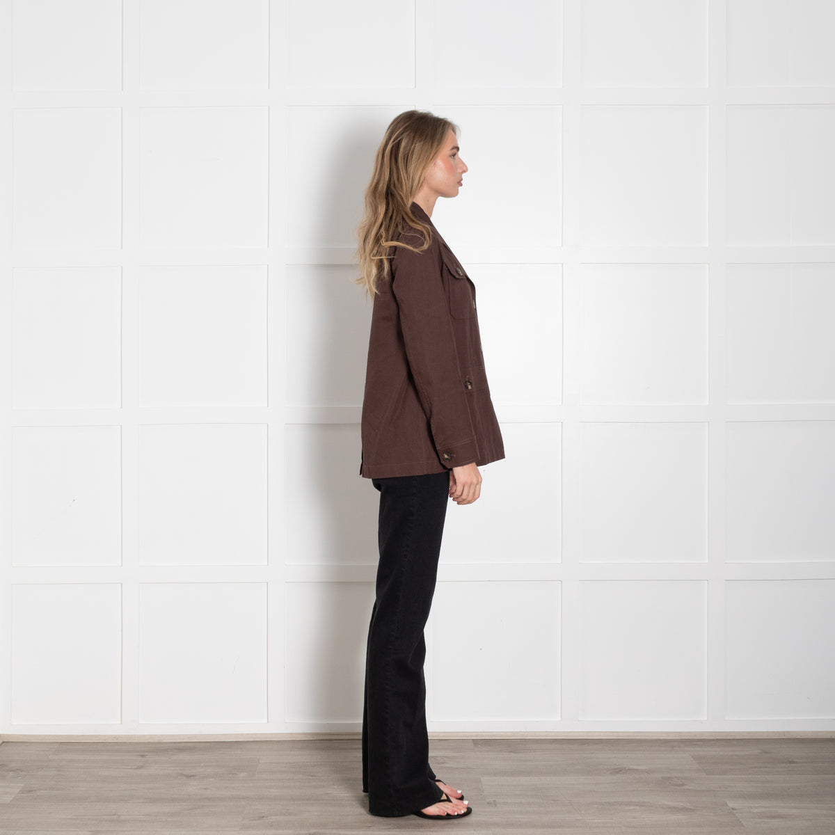 Weekend Max Mara Brown Cotton & Linen Safari Jacket