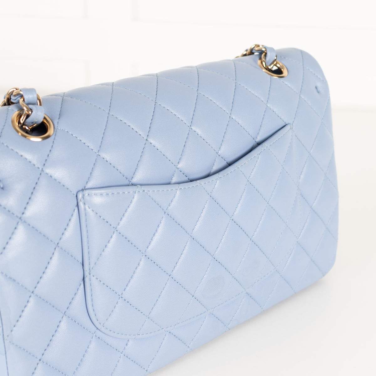Chanel Pale Blue Lambskin Medium Double Flap Bag